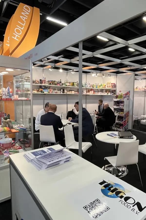 Trigon Food exhibition stand with European product range